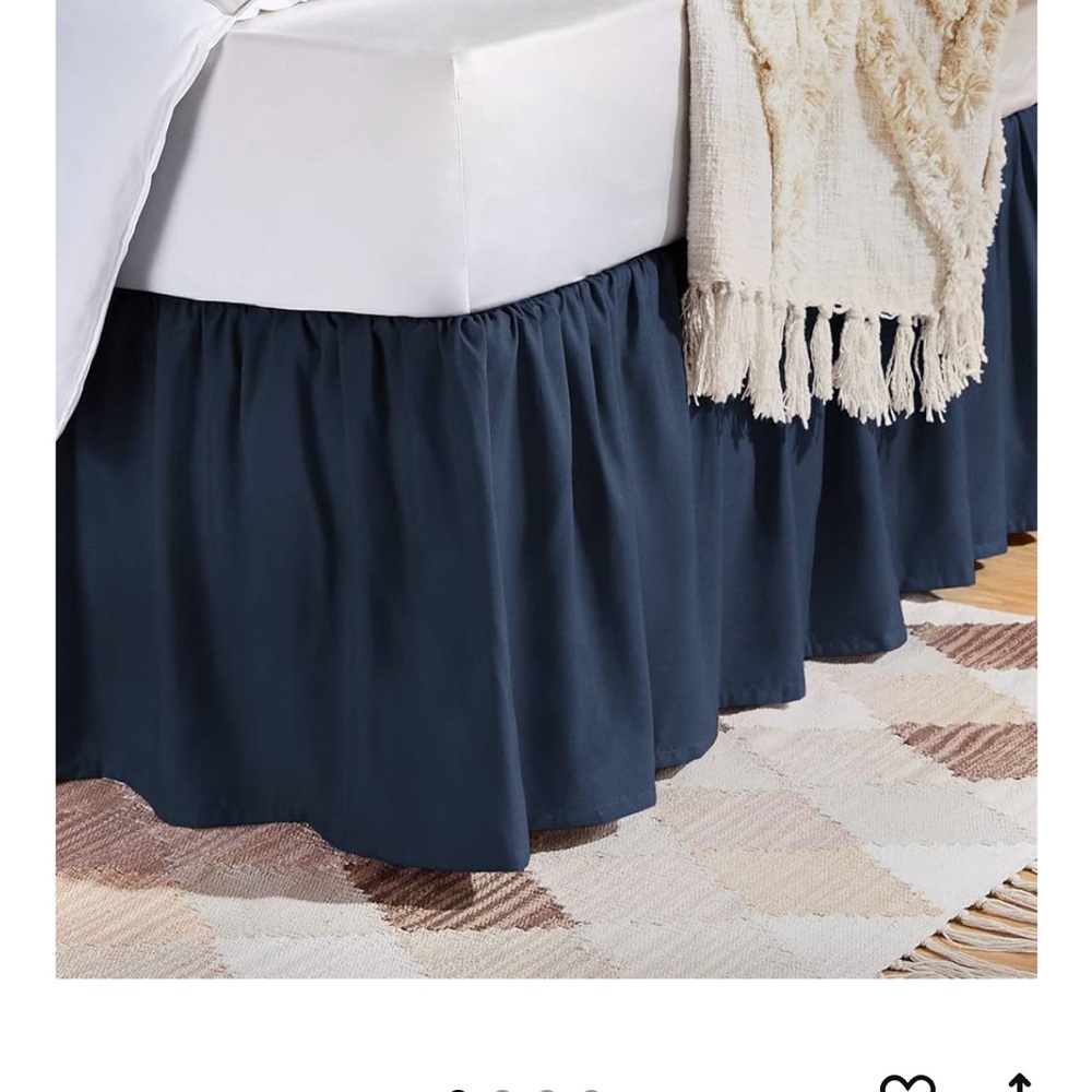 Navy Blue Bed Skirt
